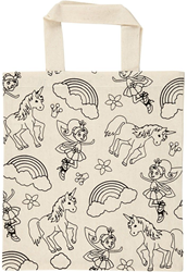 Creativ Company sac shopping licorne en coton - crème - 27,5x30 cm