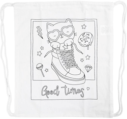 Creativ Company sac de sport coton blanc avec motif - sac à dos personnalisable