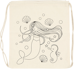 Creativ Company sac à dos coton sirène 37x41 cm sac enfant