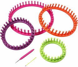 Creativ Company Métier à tricoter plastique 4 tailles crochet et aiguille
