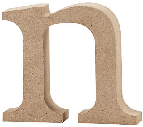 Creativ Company lettre en bois N décoration 8 cm MDF marron