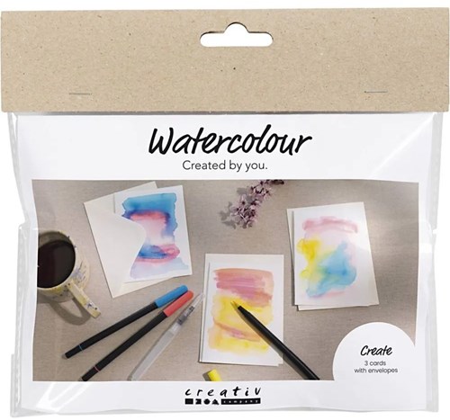 Creativ Company set de cartes aquarelle - mini kit créatif cartes à faire