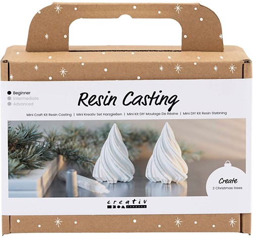 Creativ Company kit créatif moulage résine sapins Noël paillettes