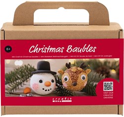 Creativ Company CC Mini Hobbyset Kerstballen Rendier en Sneeuwpop