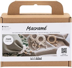 Creativ Company kit macramé anneaux serviette off-white décoration table