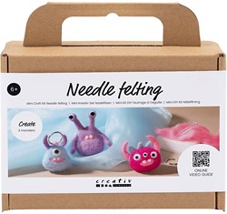 Creativ Company kit loisirs créatifs feutrage monstres porte-clés laine feutrée