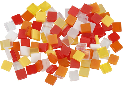Creativ Company jouet mini mosaïque rouge orange 5x5mm 25 grammes