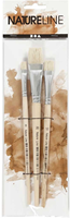 Creativ Company set de pinceaux plats - poils de porc, manche en bois, 3 pièces