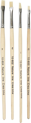 Creativ Company pinceaux plats set - Nature Line 4 pièces peinture