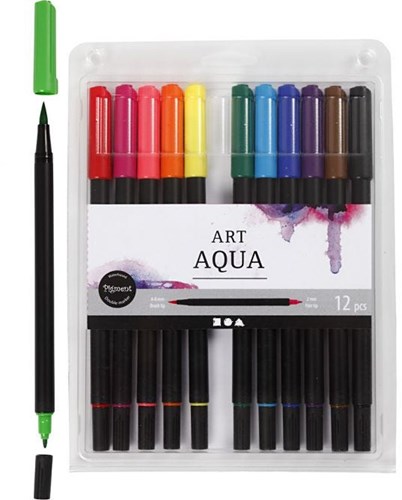 Creativ Company marqueur aquarelle couleurs standard set 12 pièces