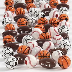 Creativ Company perles ballons de sport plastique 11-15 mm multicolore 45 gr