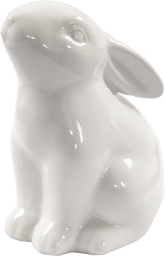 Creativ Company figurines lapin en porcelaine blanc 9x5,5 cm 12 pièces décoration