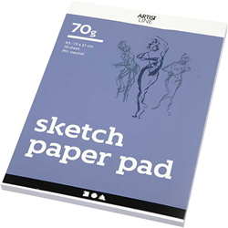 Creativ Company bloc de dessin A5 papier à dessin 70g 70 feuilles blanc