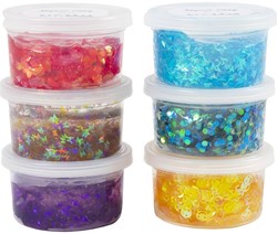 Creativ Company pâte Sequin Clay set bleu vert violet rose 6x60g loisirs créatifs