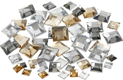 Creativ Company CC Strasstenen Vierkant Zilver Harmonie 6-12 mm 360 stuks