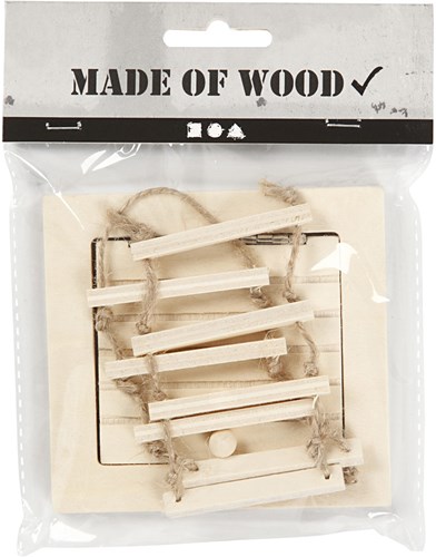 Creativ Company trappe de grenier en bois jouet avec échelle en corde 9-20 cm