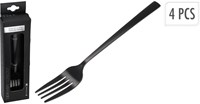 Excellent Houseware fourchettes à gâteau inox noir lot de 4 15 cm