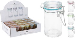 Excellent Houseware bocal de rangement en verre transparent 80ml avec couvercle à clip