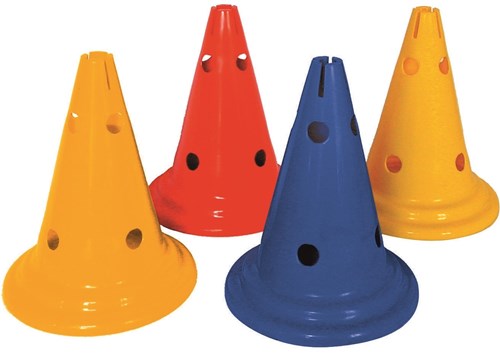 Megaform cône de sport 30 cm avec trous jaune - matériel d'entraînement-2