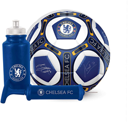 Team Merchandise coffret cadeau Chelsea football - ballon, gourde et pompe - bleu