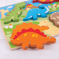 BigJigs puzzle en bois Dinosaures - jouet éducatif 5 pièces-3