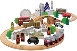 Tidlo train en bois London City avec monuments célèbres