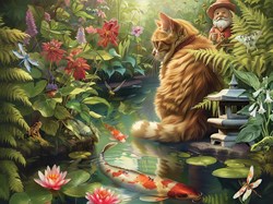 Cobble Hill puzzle Koi Cat - 275 pièces de plaisir