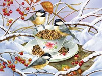 Cobble Hill puzzle XXL Chickadee Tea 275 pièces oiseau d'hiver