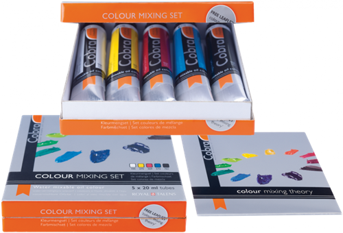 Royal Talens Cobra set de peinture à l'huile - mélange primaire aquarellable 5x20ml