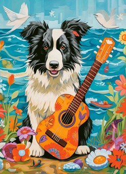 Castorland puzzle Collie mer guitare 100 pièces puzzle enfants