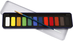 Set d'aquarelle, dim. 12x30 mm, 12 couleurs/ 1 boîte
