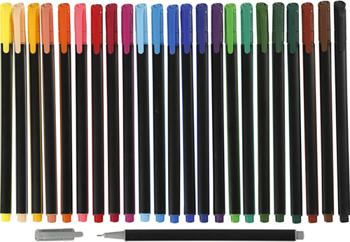 Colortime Set de feutres fins 24 couleurs 0,7mm pour dessin créatif