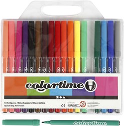 Colortime set de feutres 18 pièces - feutres colorés pour la créativité