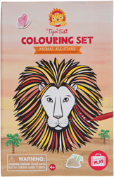 Tiger Tribe livre de coloriage animaux all stars - coffret coloriage avec stickers et feutres