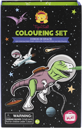 Tiger Tribe coffret de coloriage - dinos dans l'espace - set créatif pour enfants