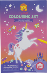Tiger Tribe livre de coloriage magie licorne - set de coloriage avec stickers et feutres