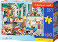 Castorland puzzle animaux Crazy Pet Bath - 100 pièces colorées-2