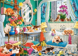Castorland puzzle animaux Crazy Pet Bath - 100 pièces colorées