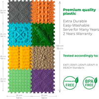 Ortoto Tapis de puzzle de massage sensoriel Herbe boîte 8 pièces-3