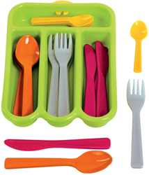 Gowi set de couverts jouet - vaisselle colorée pour cuisine enfant