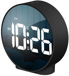 Réveil numérique Attalos - Deux alarmes - Noir - Dimmable - USB & batterie AAA - Pour adultes et enfants - horloge de table - réveil de voyage & réveil pour enfants - réveil