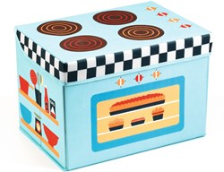 Djeco coffre à jouets - cuisine meuble de rangement multicolore