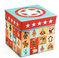 Djeco coffre à jouets siège - Boîte de rangement étoiles pour enfants