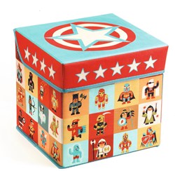 Djeco coffre à jouets siège - Boîte de rangement étoiles pour enfants