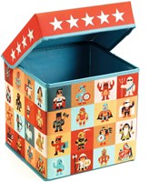 Djeco coffre à jouets siège - Boîte de rangement étoiles pour enfants-2