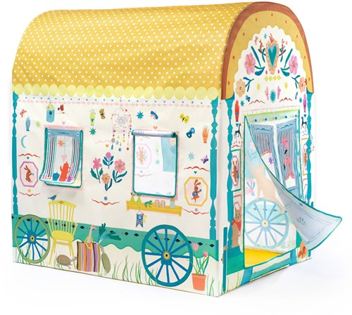 Djeco maison de jeu caravane - grande tente enfant jouet caravane
