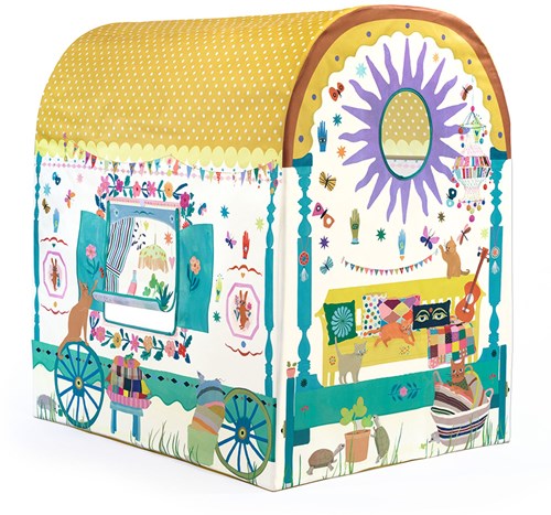 Djeco maison de jeu caravane - grande tente enfant jouet caravane-2