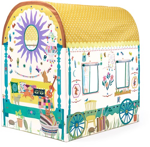 Djeco maison de jeu caravane - grande tente enfant jouet caravane-3