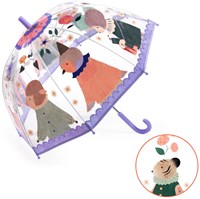 Djeco paraplu enfant animaux musicaux transparent accessoire pluie coloré-2