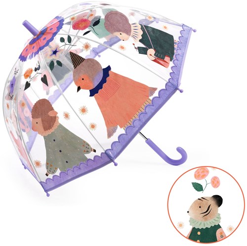 Djeco paraplu enfant animaux musicaux transparent accessoire pluie coloré-2